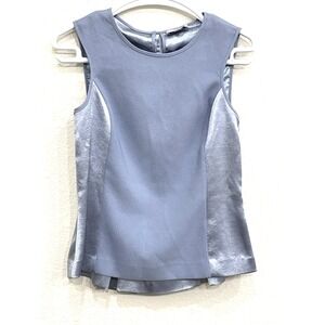 1 State Womens Small Metallic Blue Tank‎ Top Shirt Nordstrom Glam Shimmer